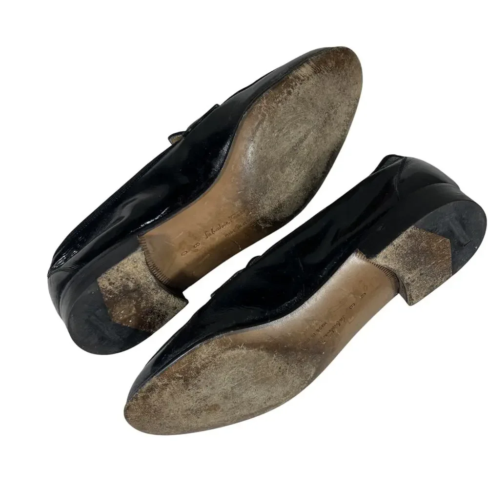 Salvatore Ferragamo Made in Italy Patent Grosgrain Vamp‎ Formal Loafer 8D
